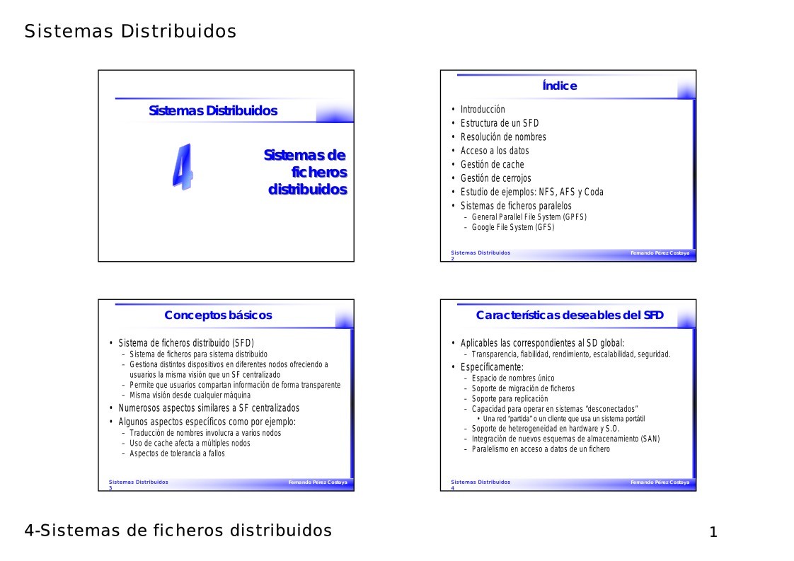 Imágen de pdf Sistemas de ficheros distribuidos - Sistemas Distribuidos