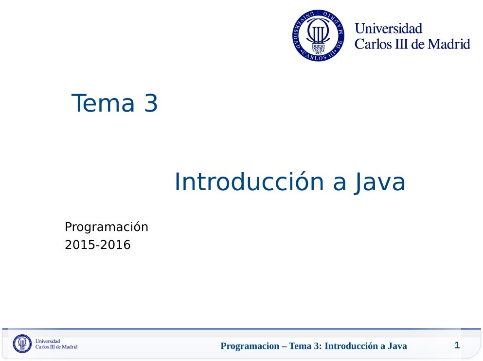 Imágen de pdf Tema 3 - Introducción a Java