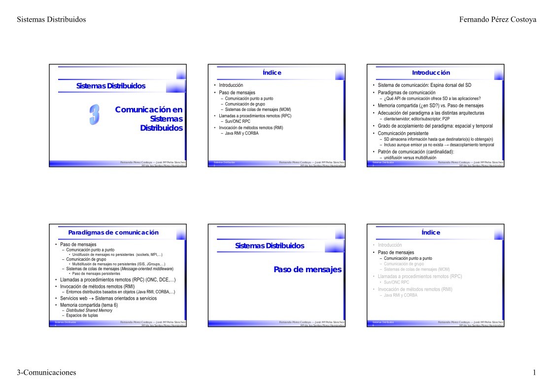 Imágen de pdf 3. Comunicación en Sistemas Distribuidos - Sistemas Distribuidos