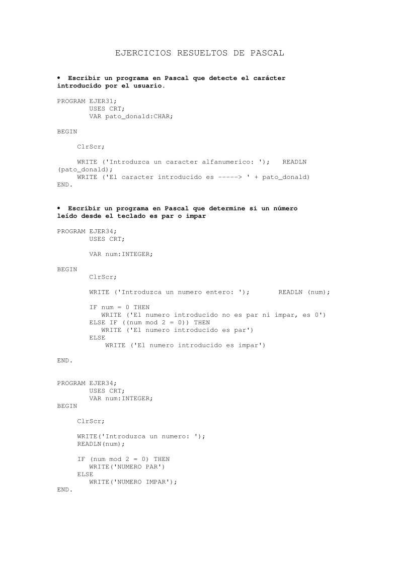 Imágen de pdf Ejercicios resueltos de Pascal
