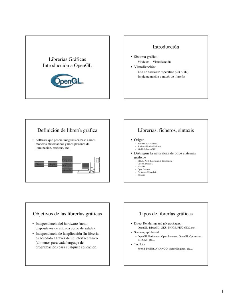 Imágen de pdf Librerías Gráficas Introducción a OpenGL