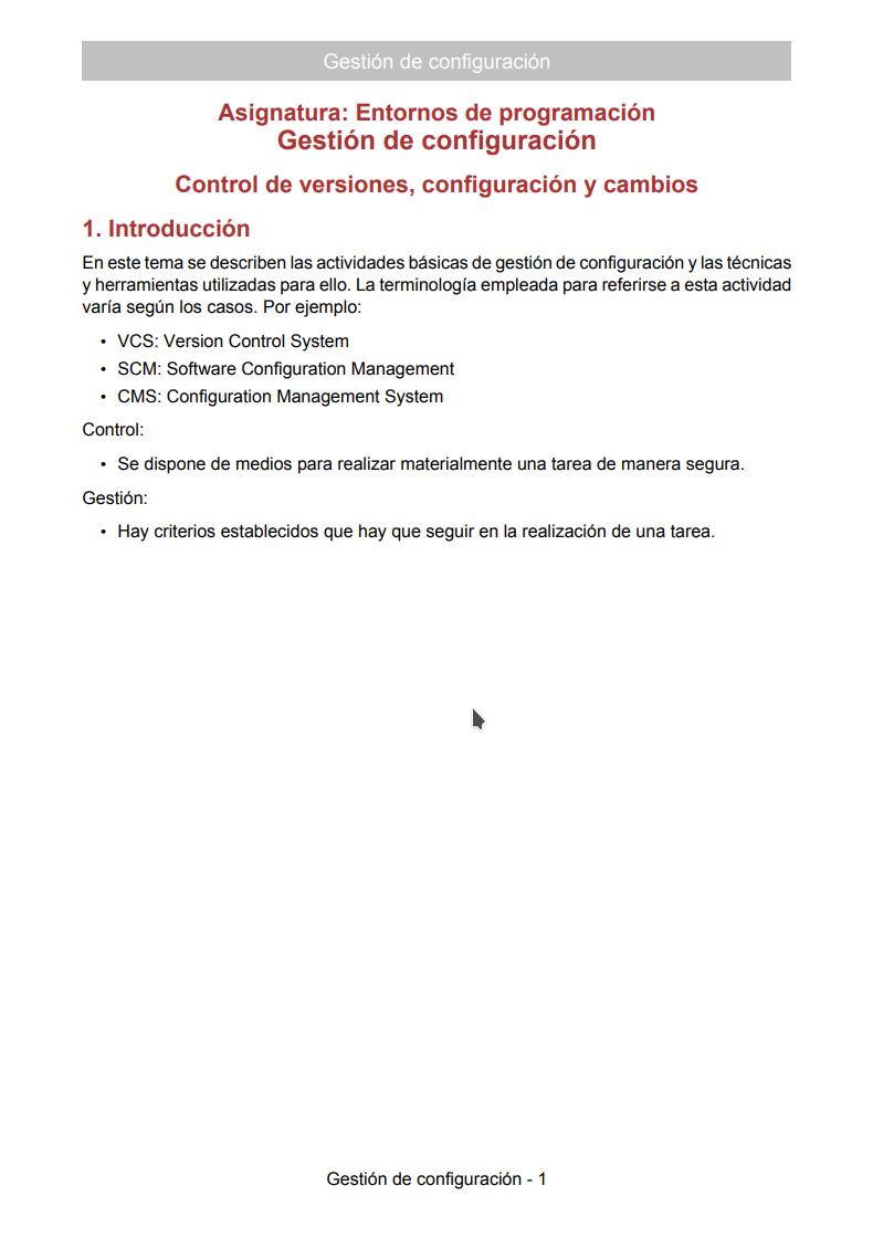 Imágen de pdf Control de versiones, configuración y cambios