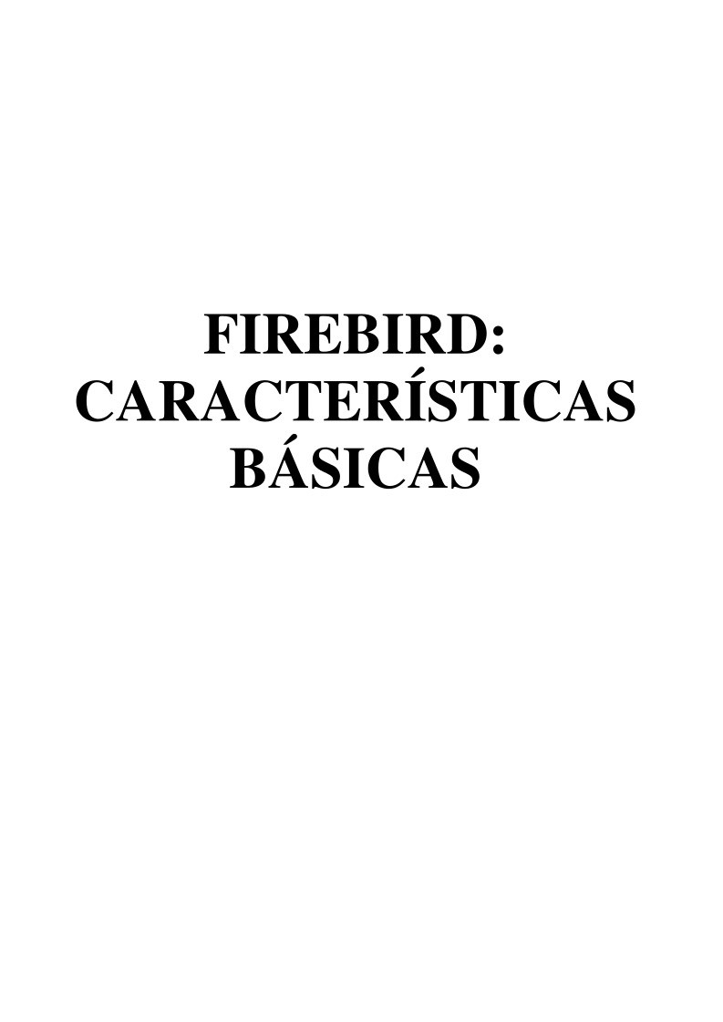 Imágen de pdf Firebird: características básicas