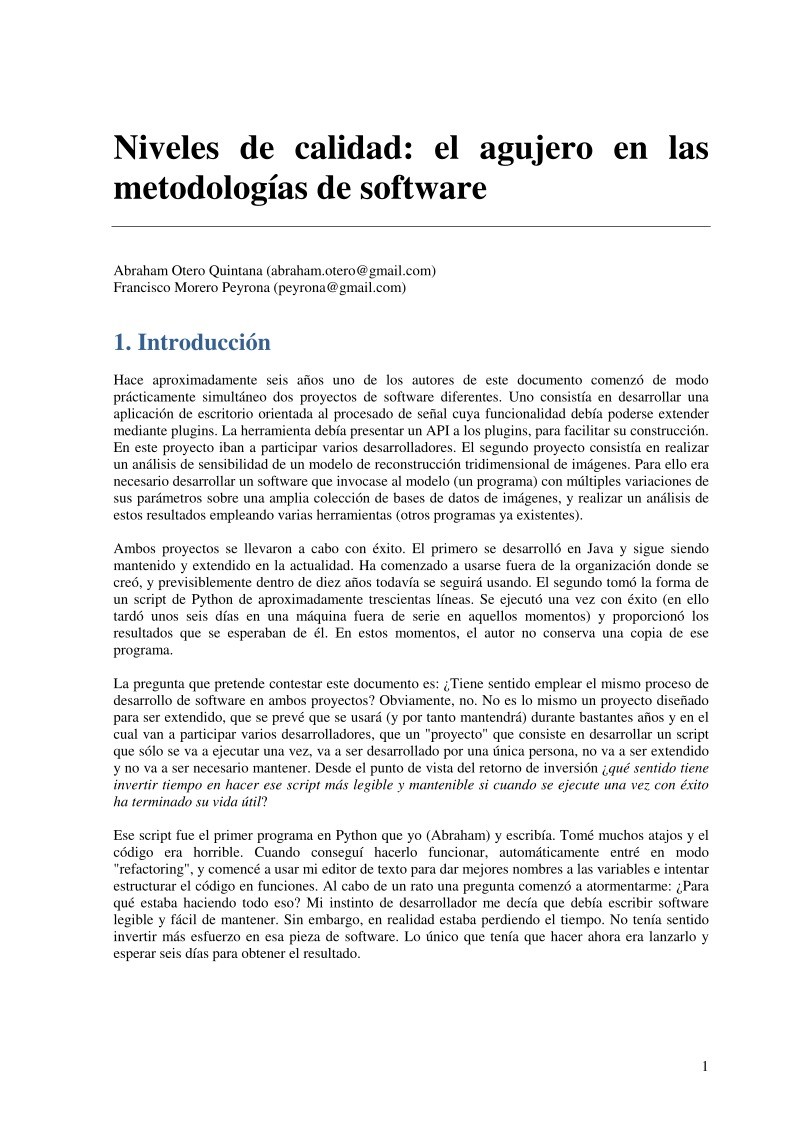 Imágen de pdf Niveles de calidad: el agujero en las metodologías de software