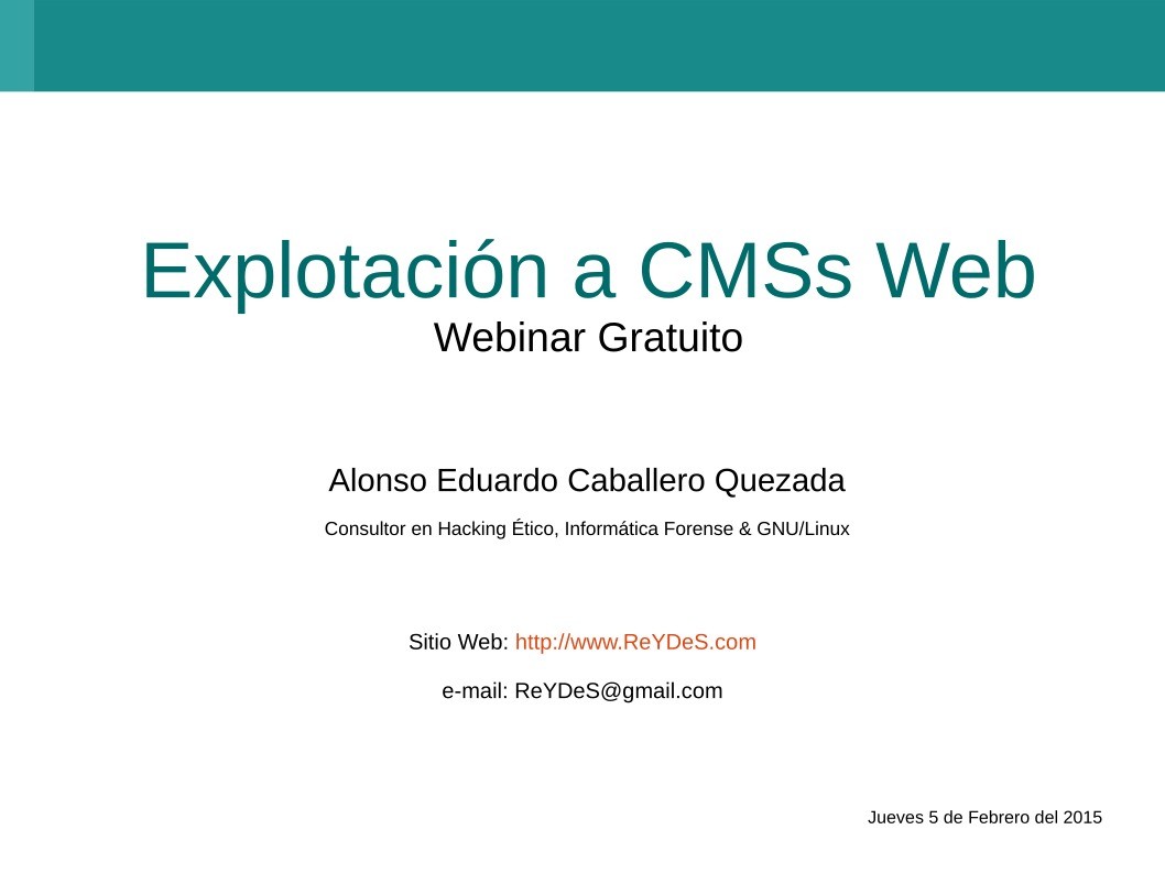 Imágen de pdf Explotación a CMSs Web