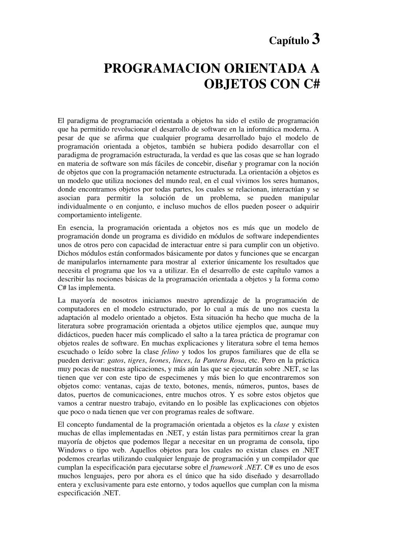 Imágen de pdf Capítulo 3 - Programación orientada a objetos con C#