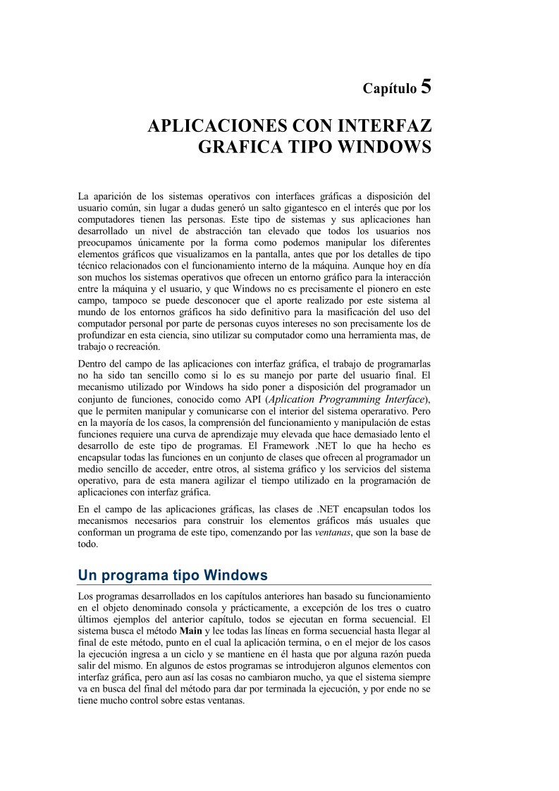 Imágen de pdf Programación con C# - Capítulo 5 - Aplicaciones con Interfaz gráfica tipo Windows