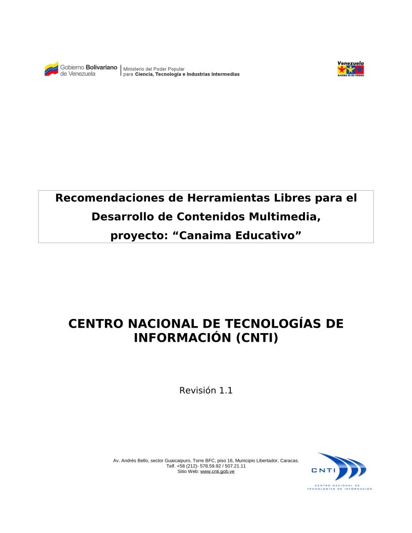 Imágen de pdf Recomendaciones de Herramientas Libres para el Desarrollo de Contenidos Multimedia