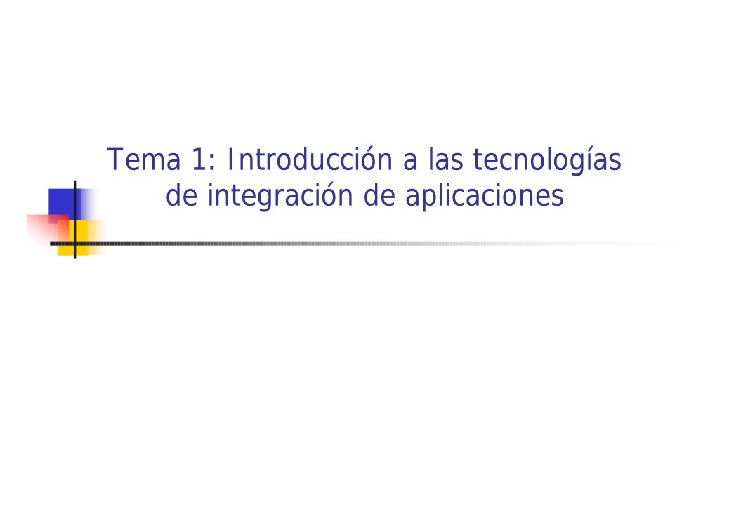 Imágen de pdf Tema 1: Introducción a las tecnologías de integración de aplicaciones