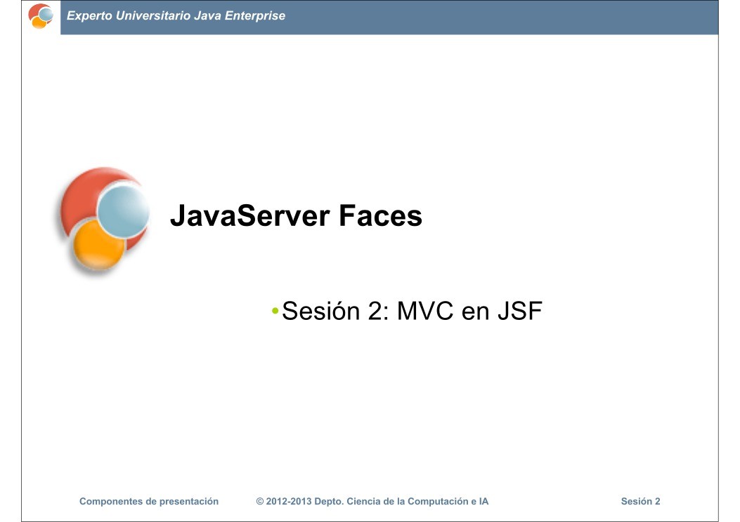 PDF de programación - Sesión 2: MVC en JSF - JavaServer Faces