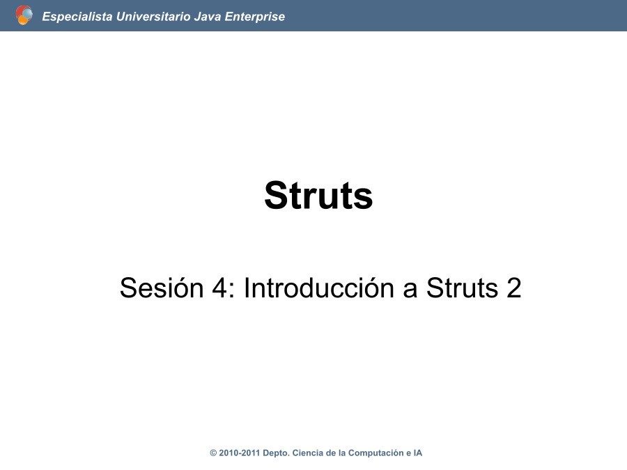 Imágen de pdf Sesión 4: Introducción a Struts 2 - Struts