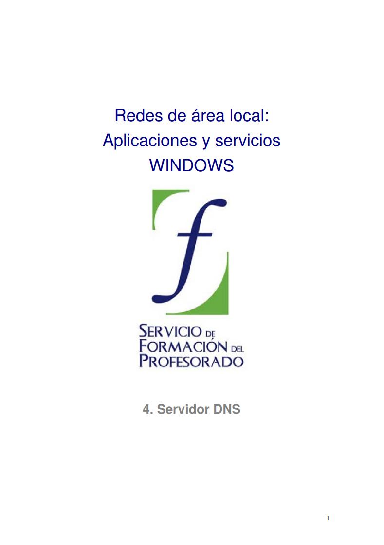 Imágen de pdf 4. Servidor DNS - Redes de área local: Aplicaciones y servicios WINDOWS