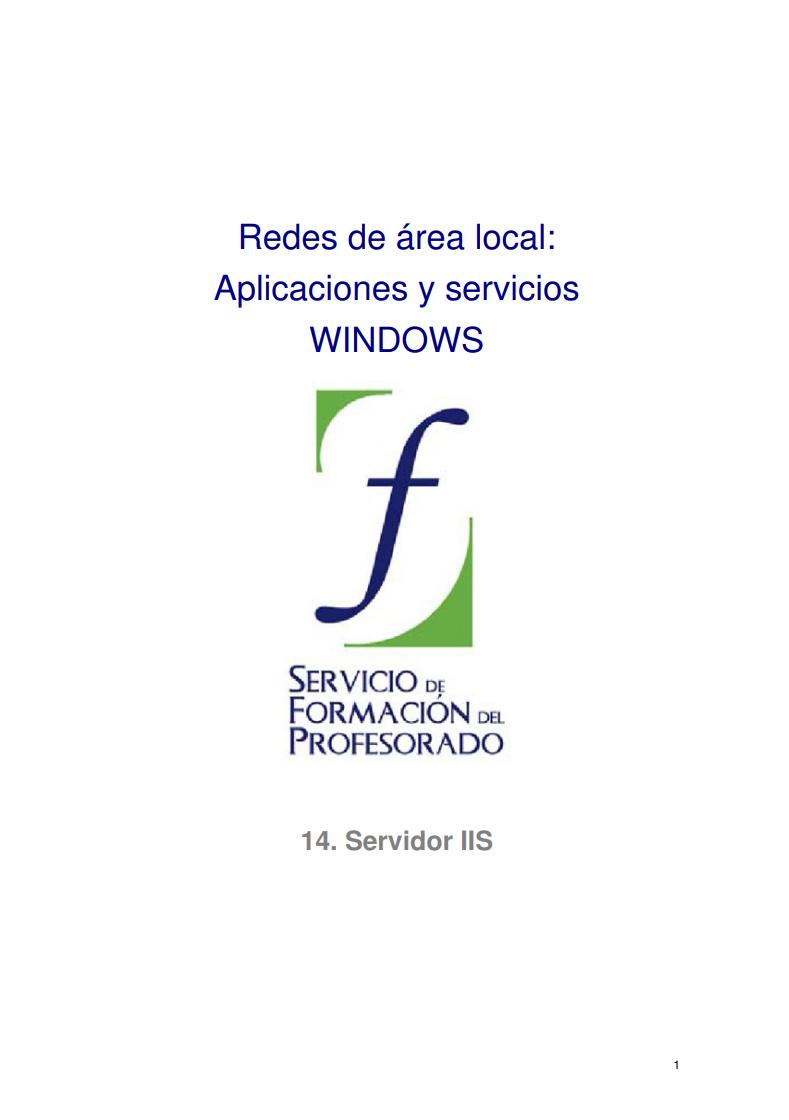 Imágen de pdf 14. Servidor IIS - Redes de área local: Aplicaciones y servicios WINDOWS