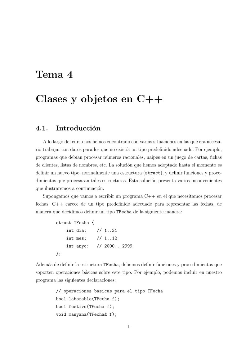 Imágen de pdf Tema 4 Clases y objetos en C++