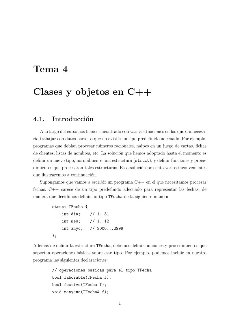 Imágen de pdf Tema 4 Clases y objetos en C++