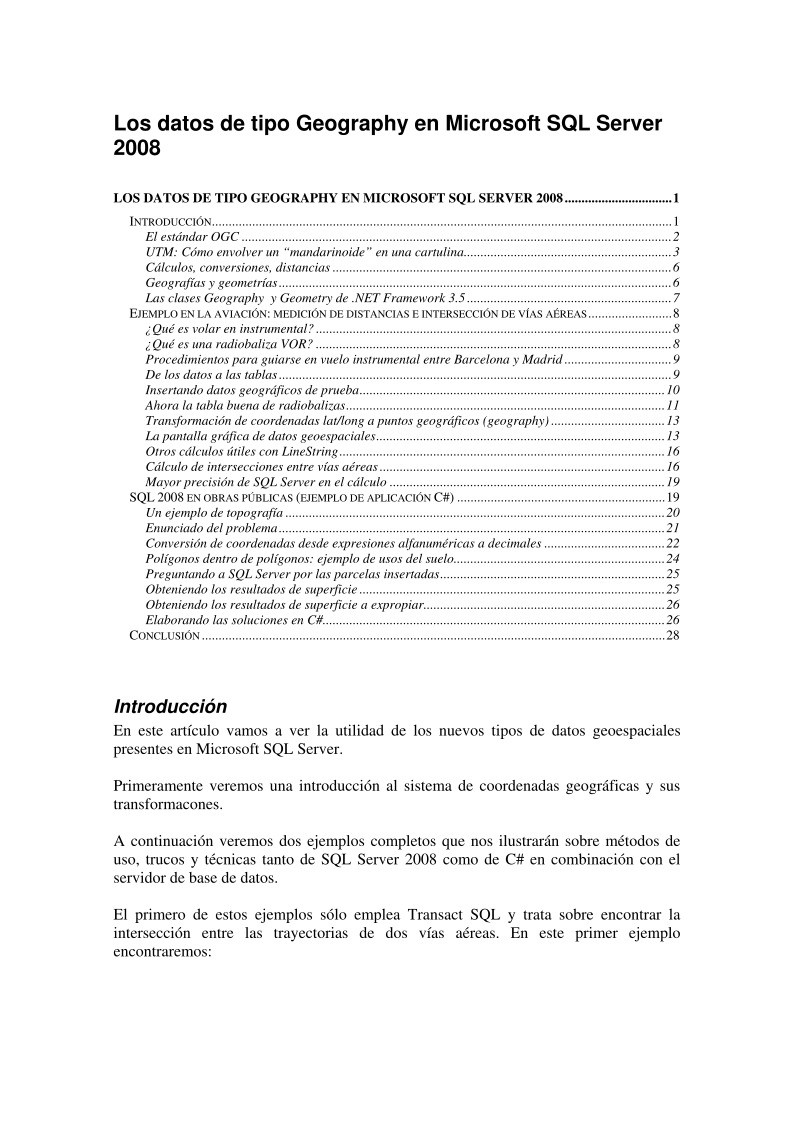 Imágen de pdf Los datos de tipo Geography en SQL Server 2008