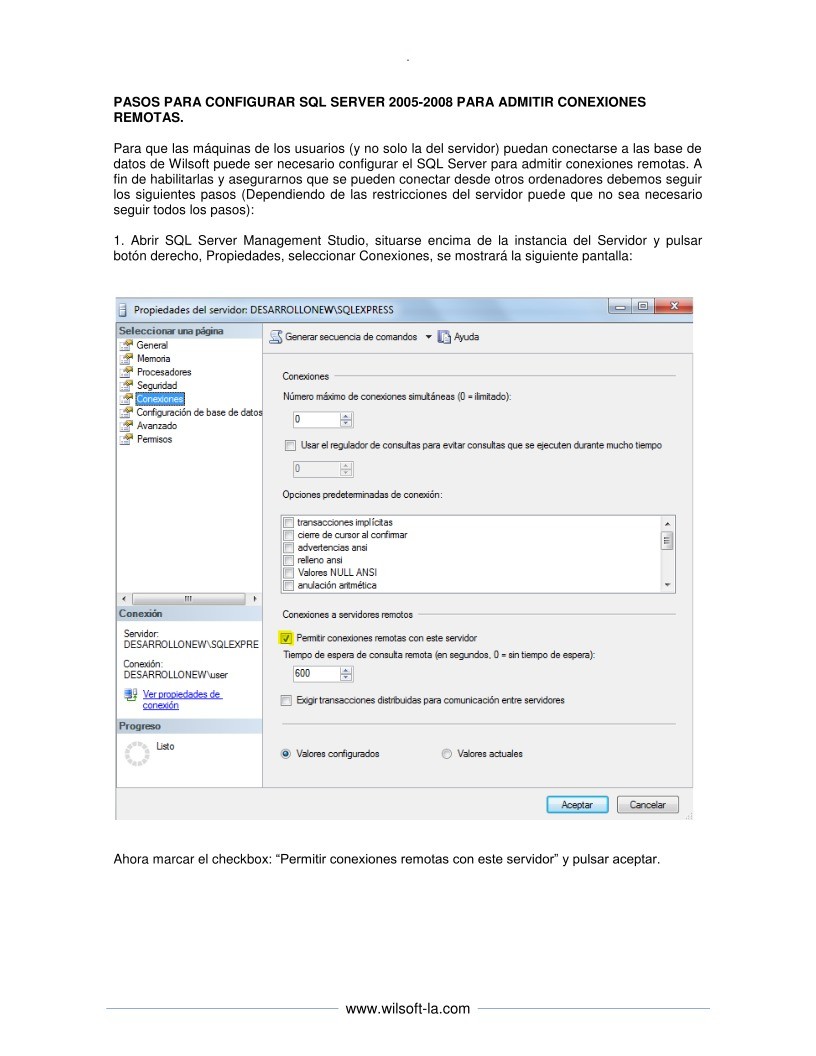Imágen de pdf Pasos para configurar SQL Server 2005-2008 para admitir conexiones remotas