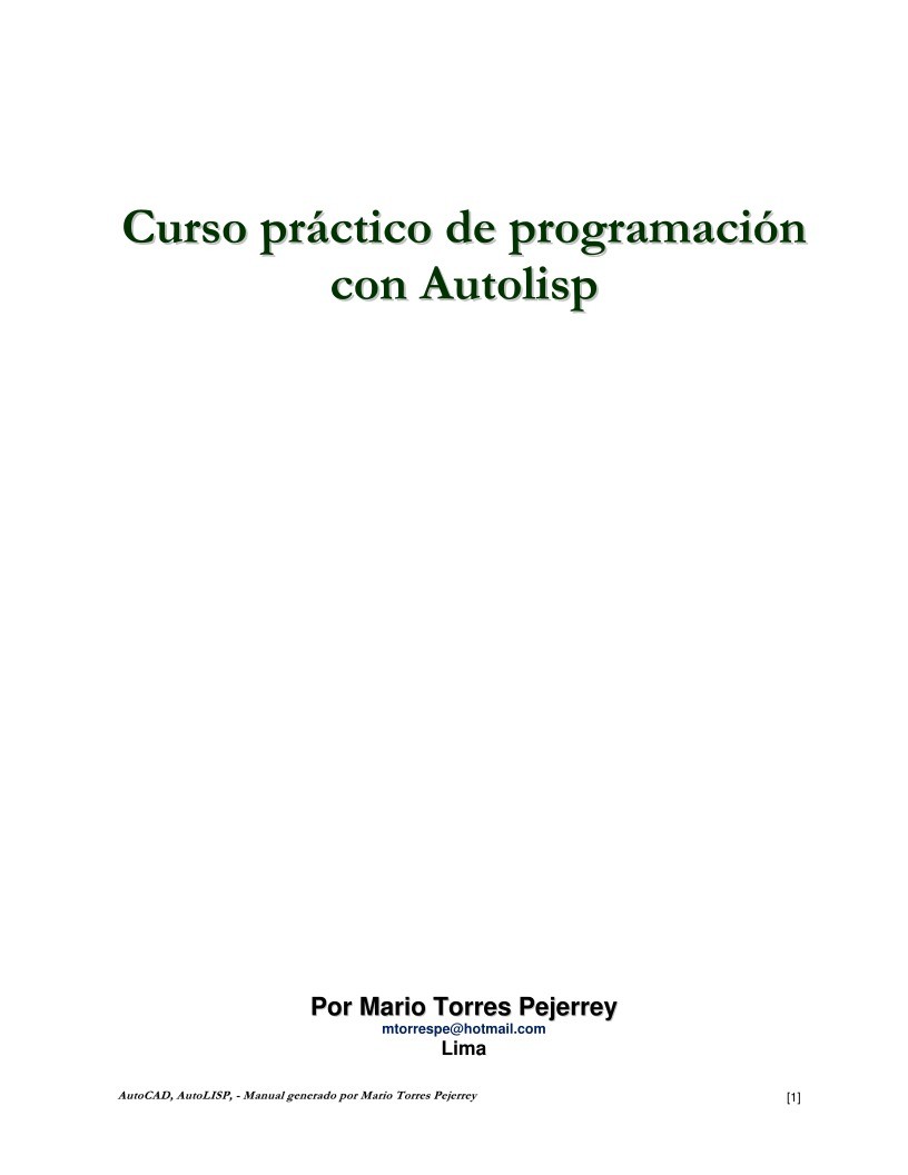 Imágen de pdf Curso práctico de programación con AutoLISP 2000i