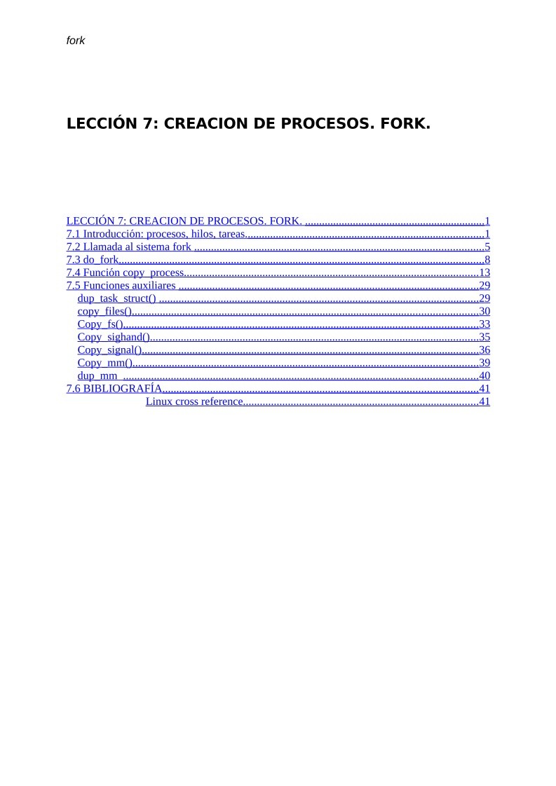 Imágen de pdf Lección 7: Creacion de procesos. FORK