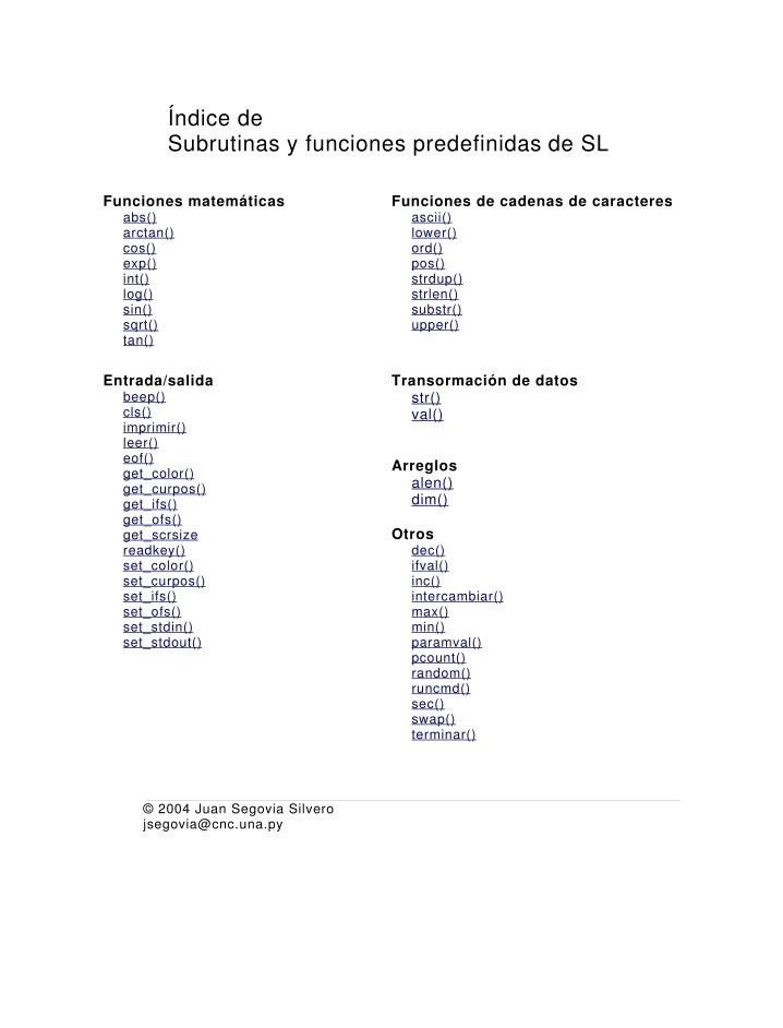 Imágen de pdf Índice de Subrutinas y funciones predefinidas de SL