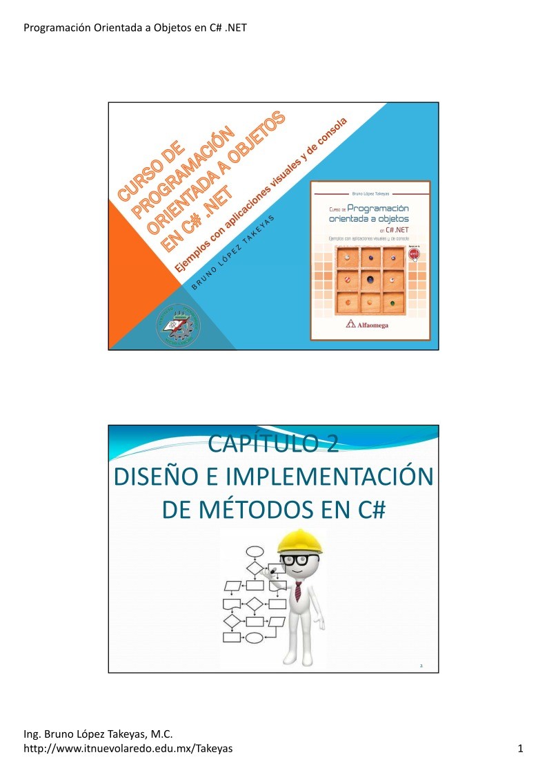 Imágen de pdf 02.- Diseño e implementación de Métodos - Programación Orientada a Objetos en C# .NET