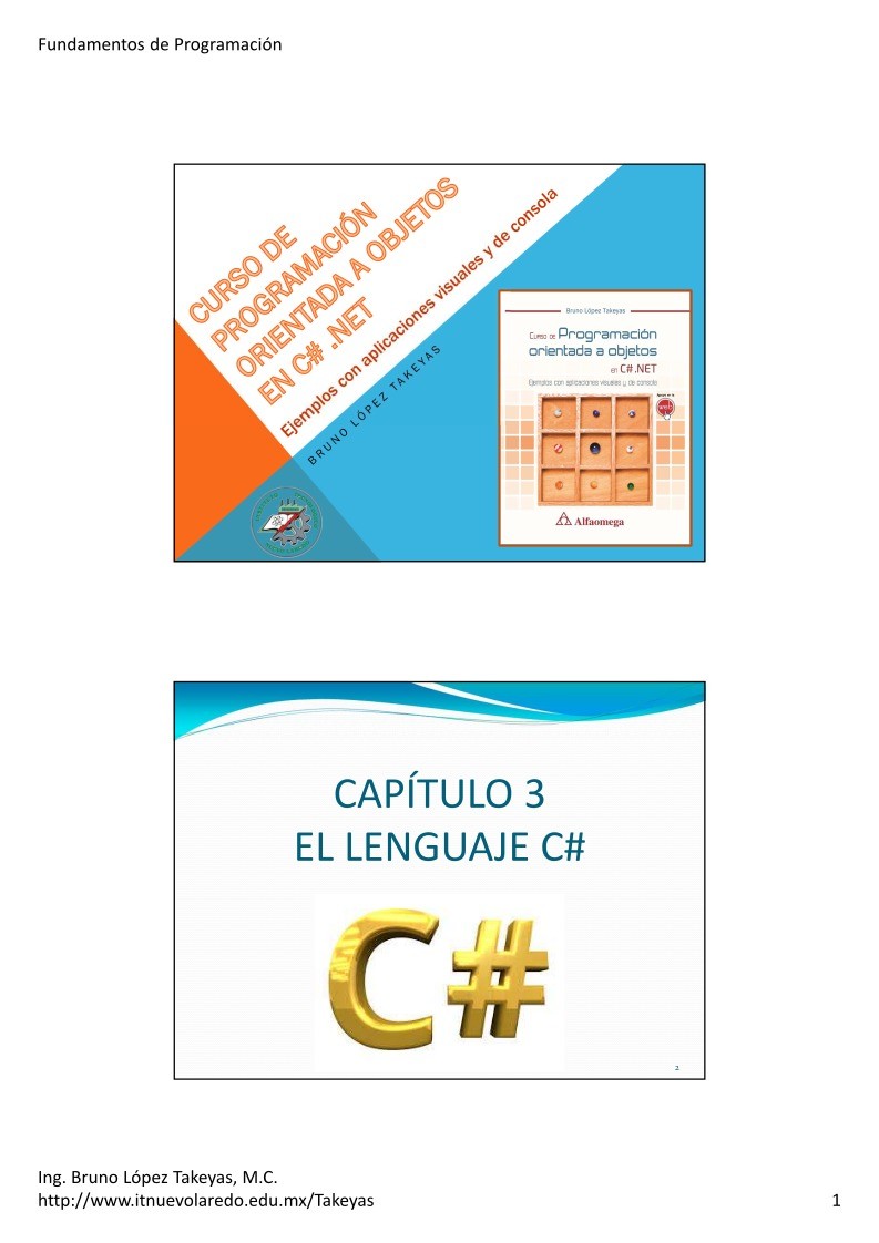 Imágen de pdf 03.- El Lenguaje C# - Programación Orientada a Objetos en C# .NET
