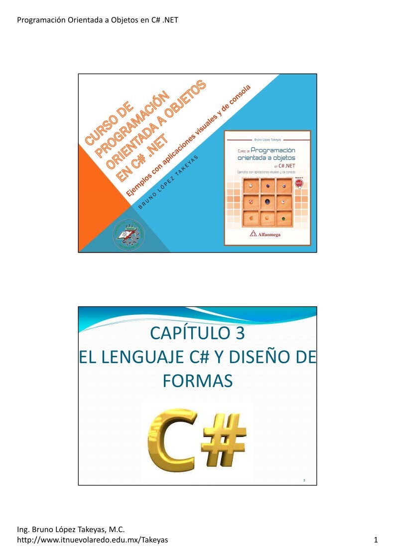 Imágen de pdf 03.-El Lenguaje C# y diseño de formas - Programación Orientada a Objetos en C#