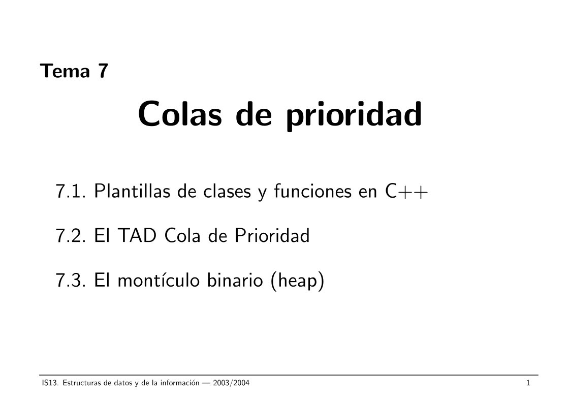 Imágen de pdf Tema 7 Colas de prioridad