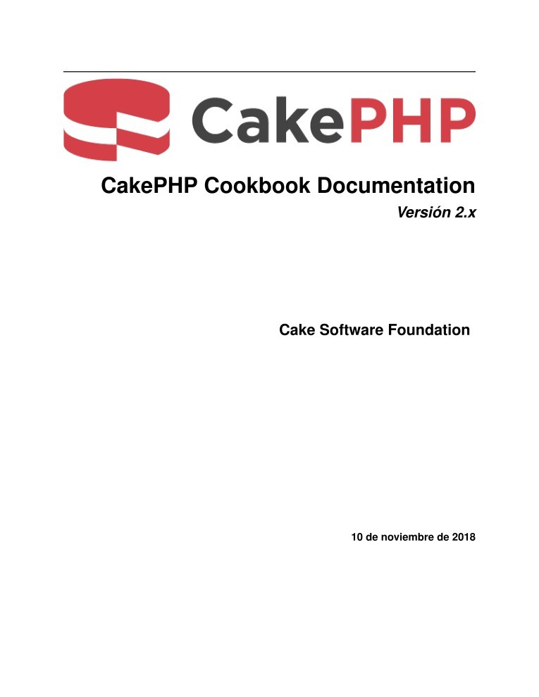 Imágen de pdf CakePHP Cookbook Documentation