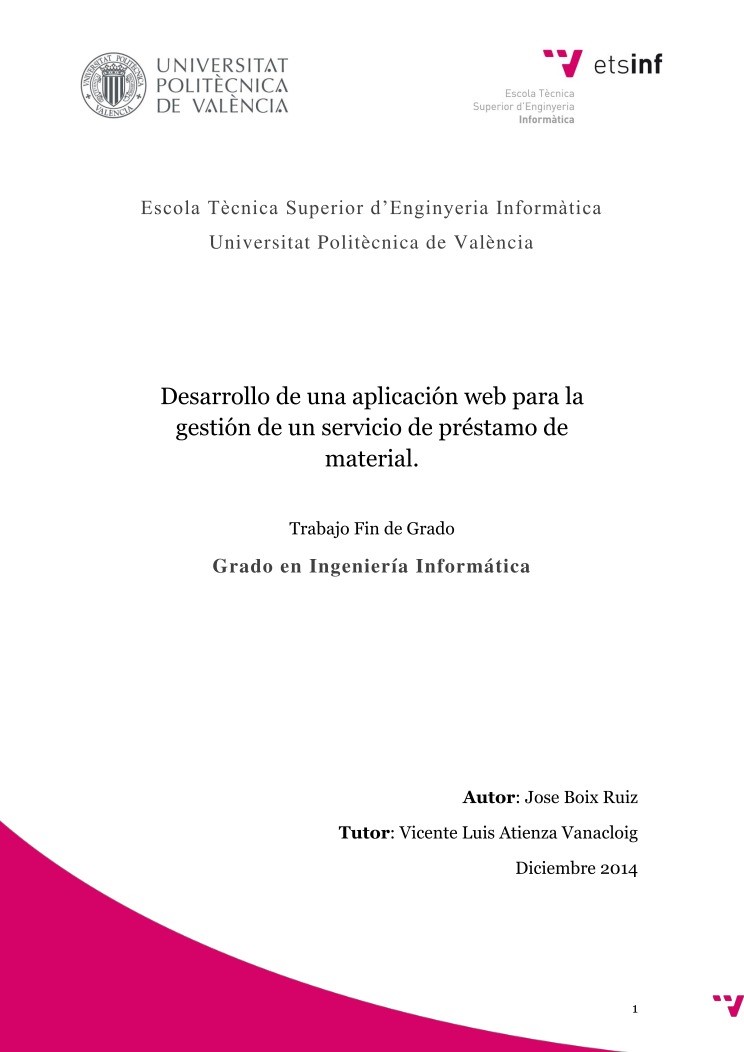 Imágen de pdf Desarrollo de una aplicación web para la gestión de un servicio de préstamo de material.