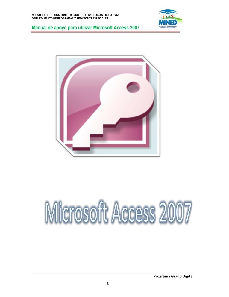 Imágen de pdf Manual de apoyo para utilizar Microsoft Access 2007
