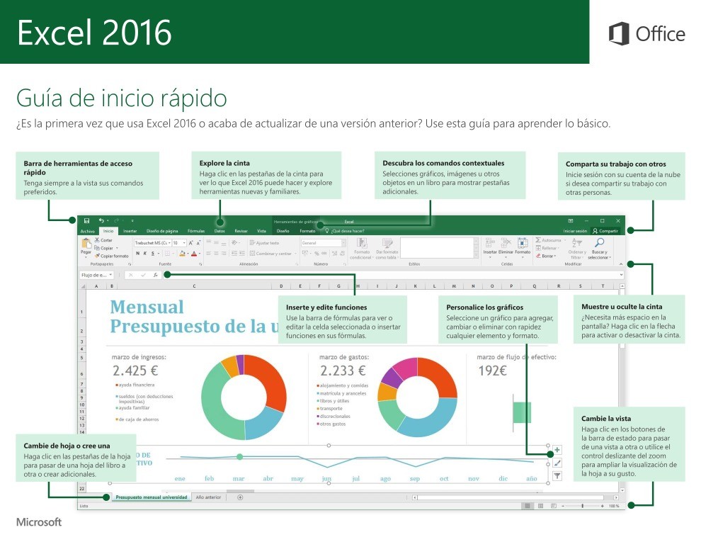 Imágen de pdf Excel 2016 - Guía de inicio rápido
