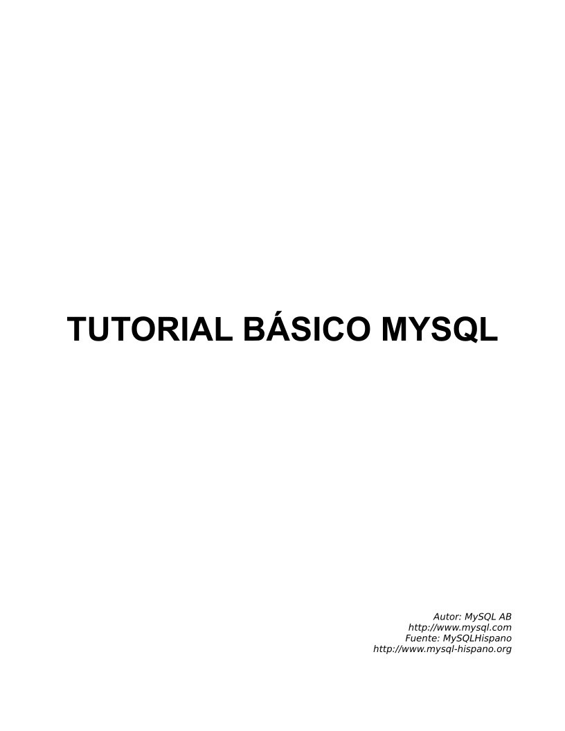 Imágen de pdf Tutorial básico MySQL