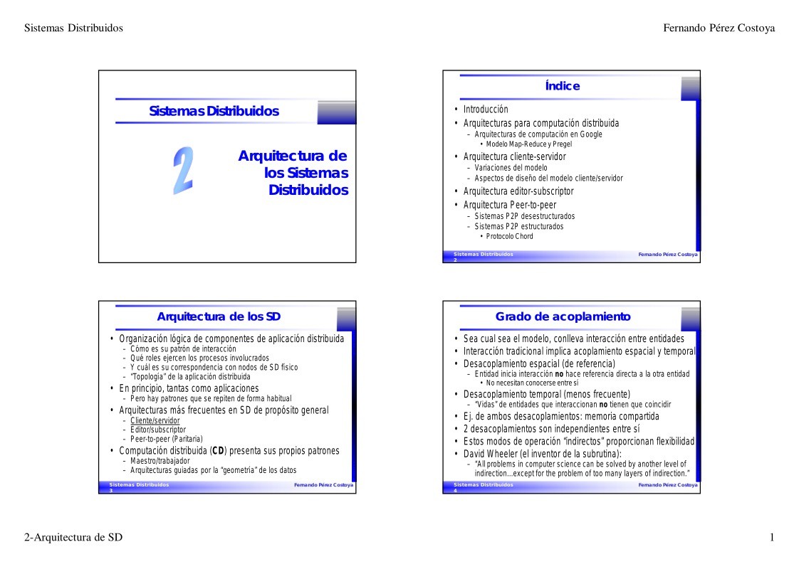 Imágen de pdf 2 Arquitectura de los Sistemas Distribuidos - Sistemas Distribuidos