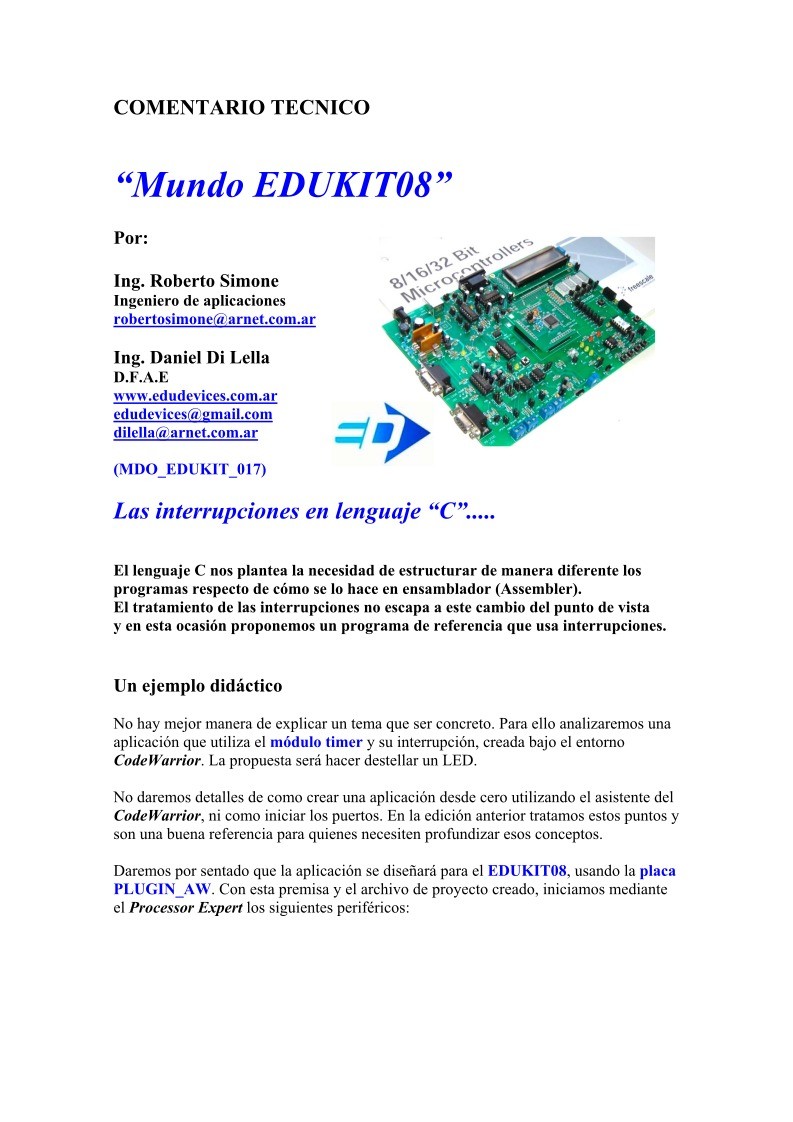 Imágen de pdf Mundo EDUKIT08 - Las interrupciones en lenguaje C