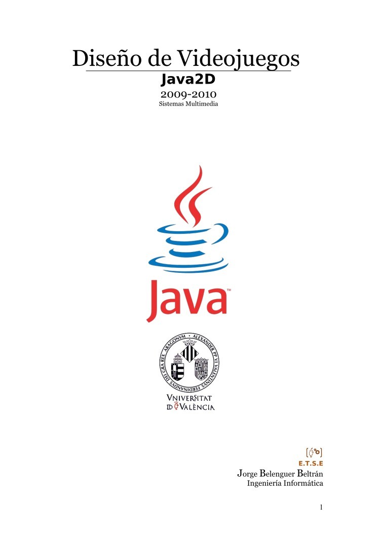 Imágen de pdf Diseño de un Videojuego - Java2D