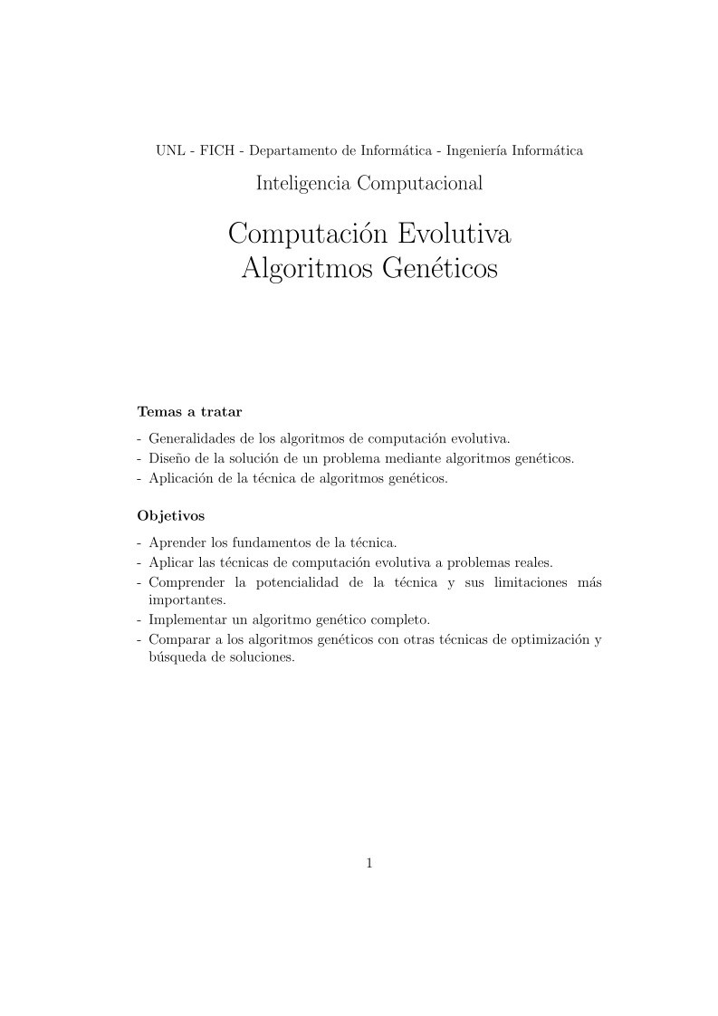 Imágen de pdf Computación Evolutiva - Algoritmos Genéticos