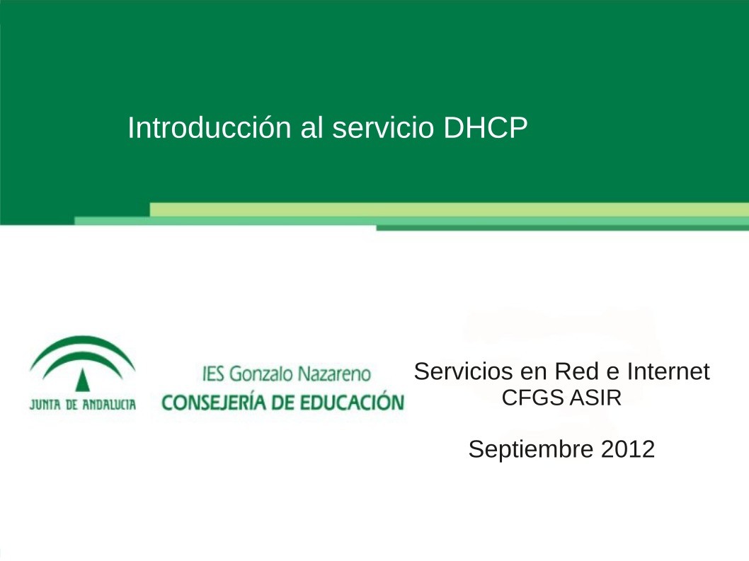 Imágen de pdf Introducción al servicio DHCP