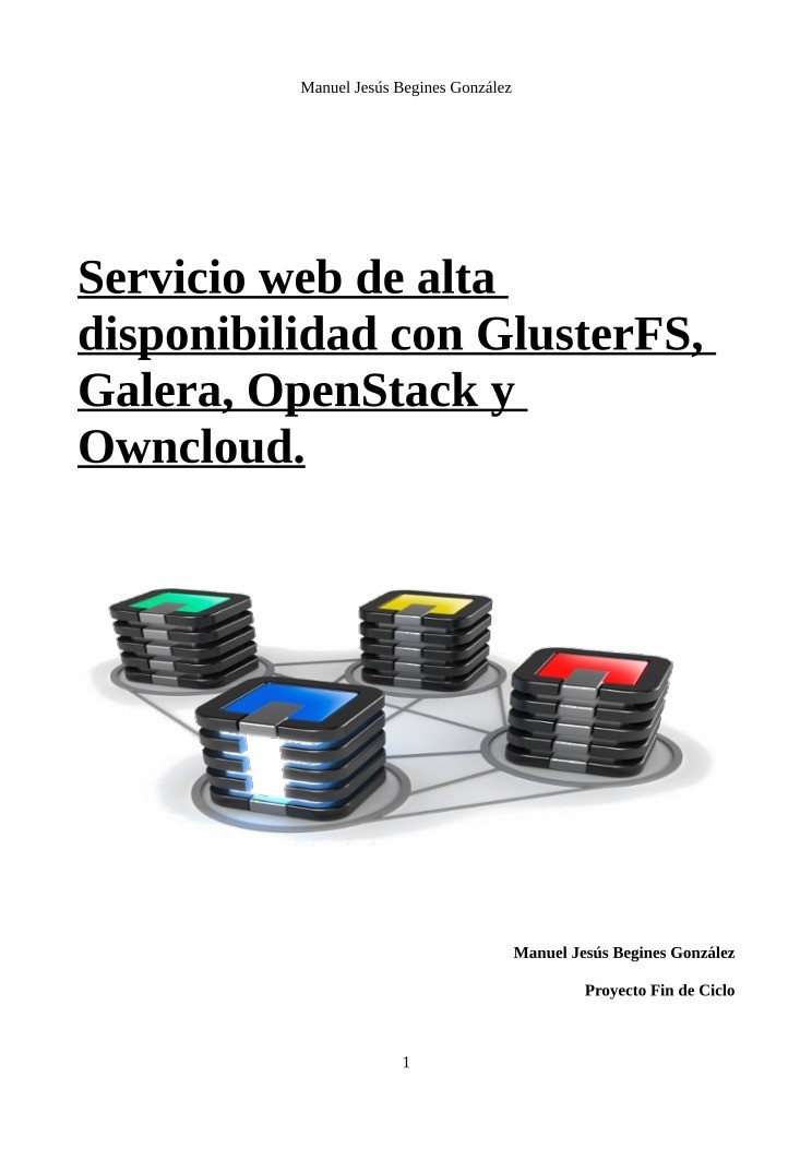 Imágen de pdf Servicio web de alta disponibilidad con GlusterFS, Galera, OpenStack y Owncloud