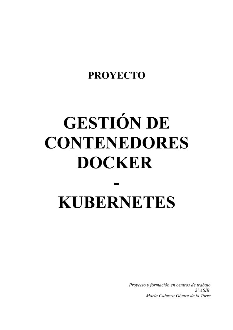Imágen de pdf Proyecto gestión de contenedores Docker - Kubernetes