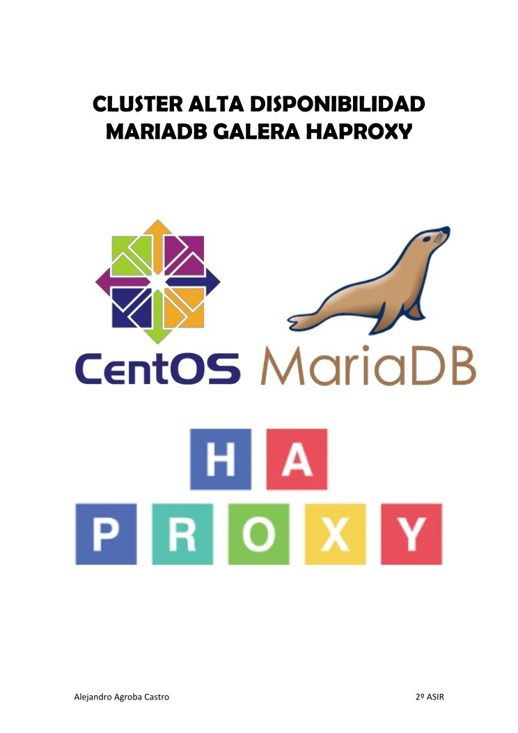 Imágen de pdf Cluster alta disponibilidad MariaDB Galera Haproxy