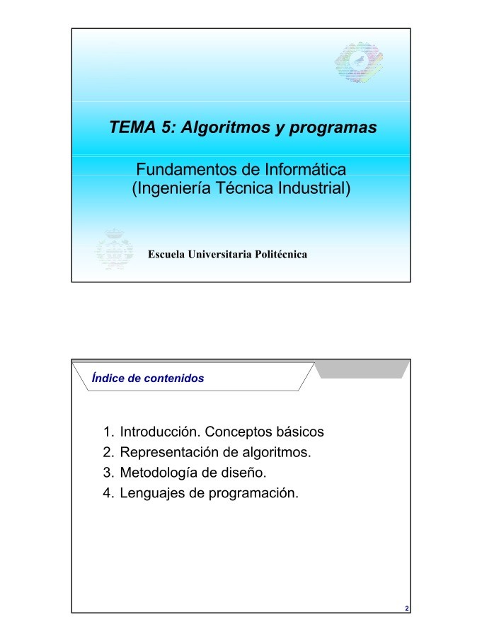 Imágen de pdf TEMA 5: Algoritmos y programas