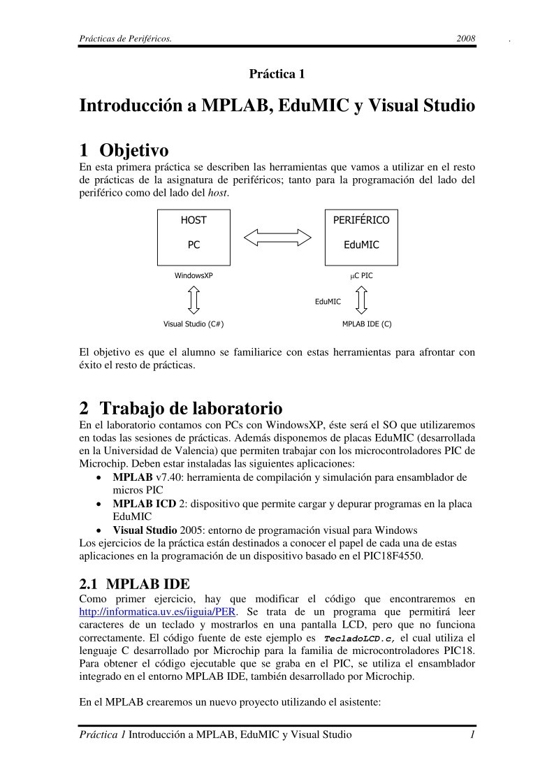 Imágen de pdf Práctica 1 Introducción a MPLAB, EduMIC y Visual Studio