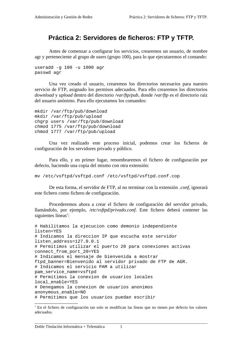 Imágen de pdf Práctica 2: Servidores de ficheros: FTP y TFTP