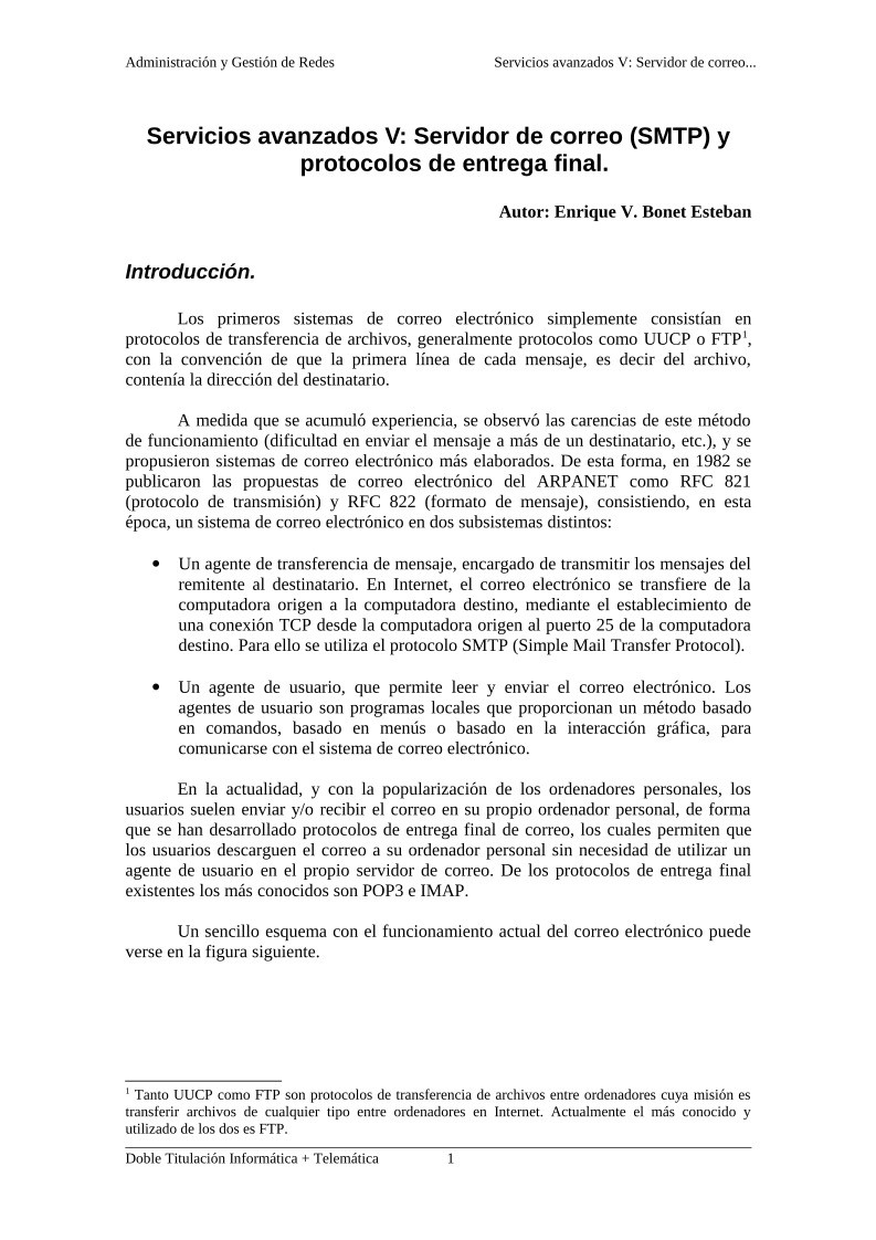 Imágen de pdf Servicios avanzados V: Servidor de correo (SMTP) y protocolos de entrega final