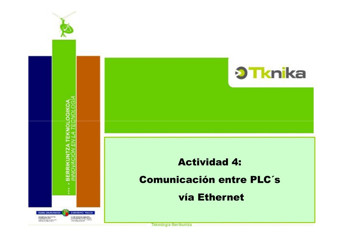 Imágen de pdf Actividad 4: Comunicación entre PLCs via Ethernet