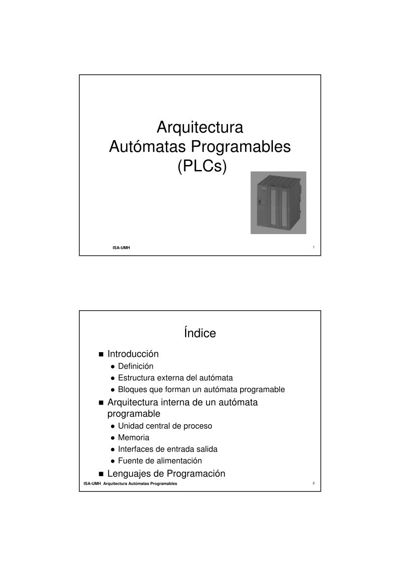Imágen de pdf Arquitectura Autómatas Programables (PLCs)