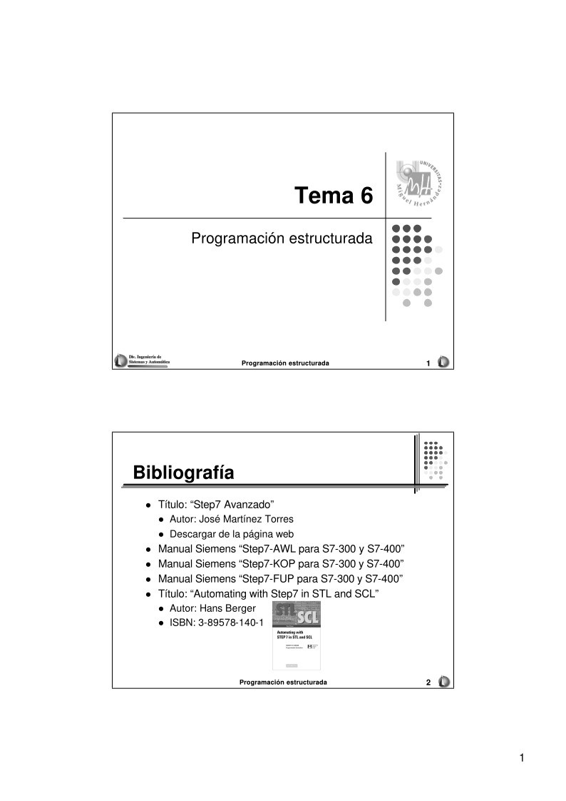 Imágen de pdf Tema 6 - Programación estructurada