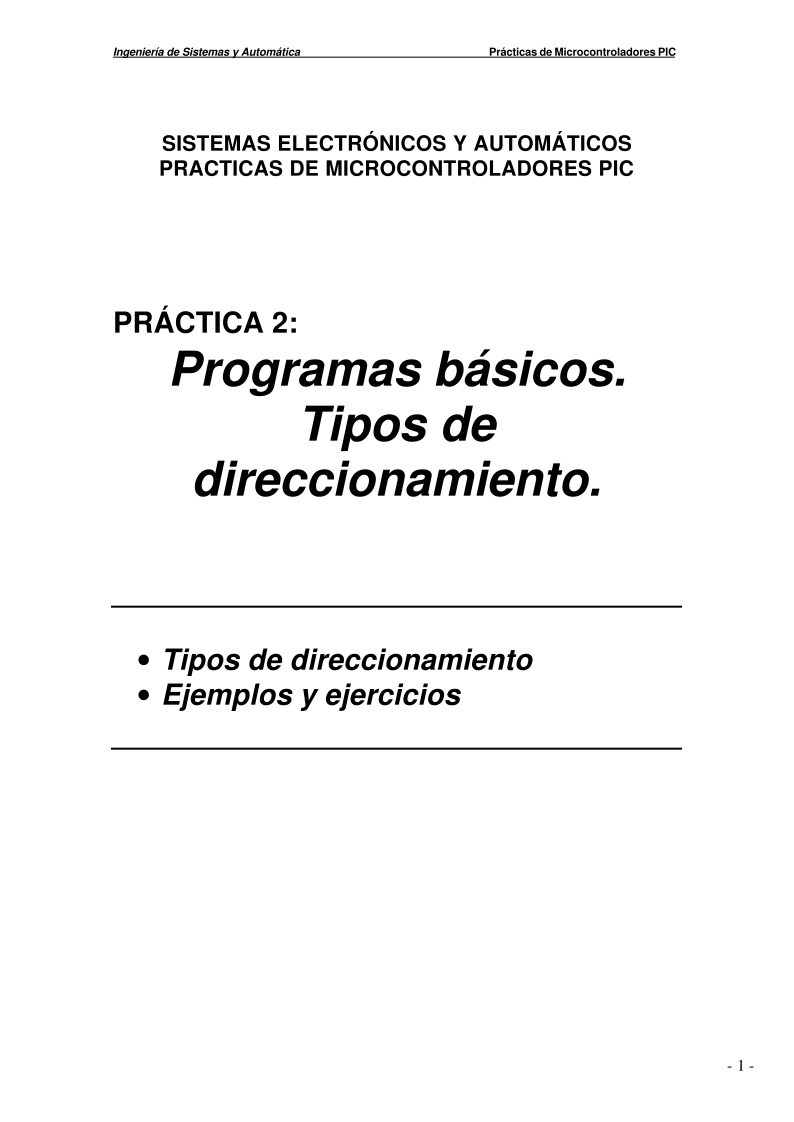 Imágen de pdf Práctica 2: Programas básicos. Tipos de direccionamiento.