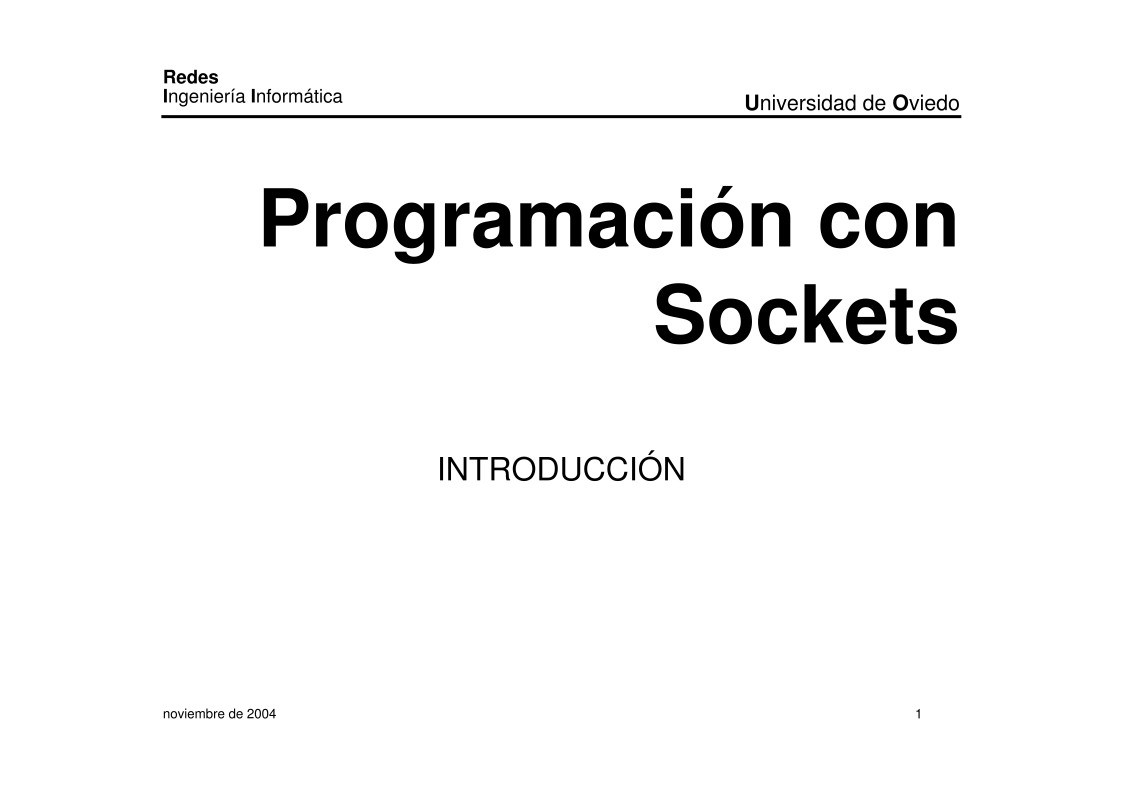 Imágen de pdf Programación con Sockets - Introducción
